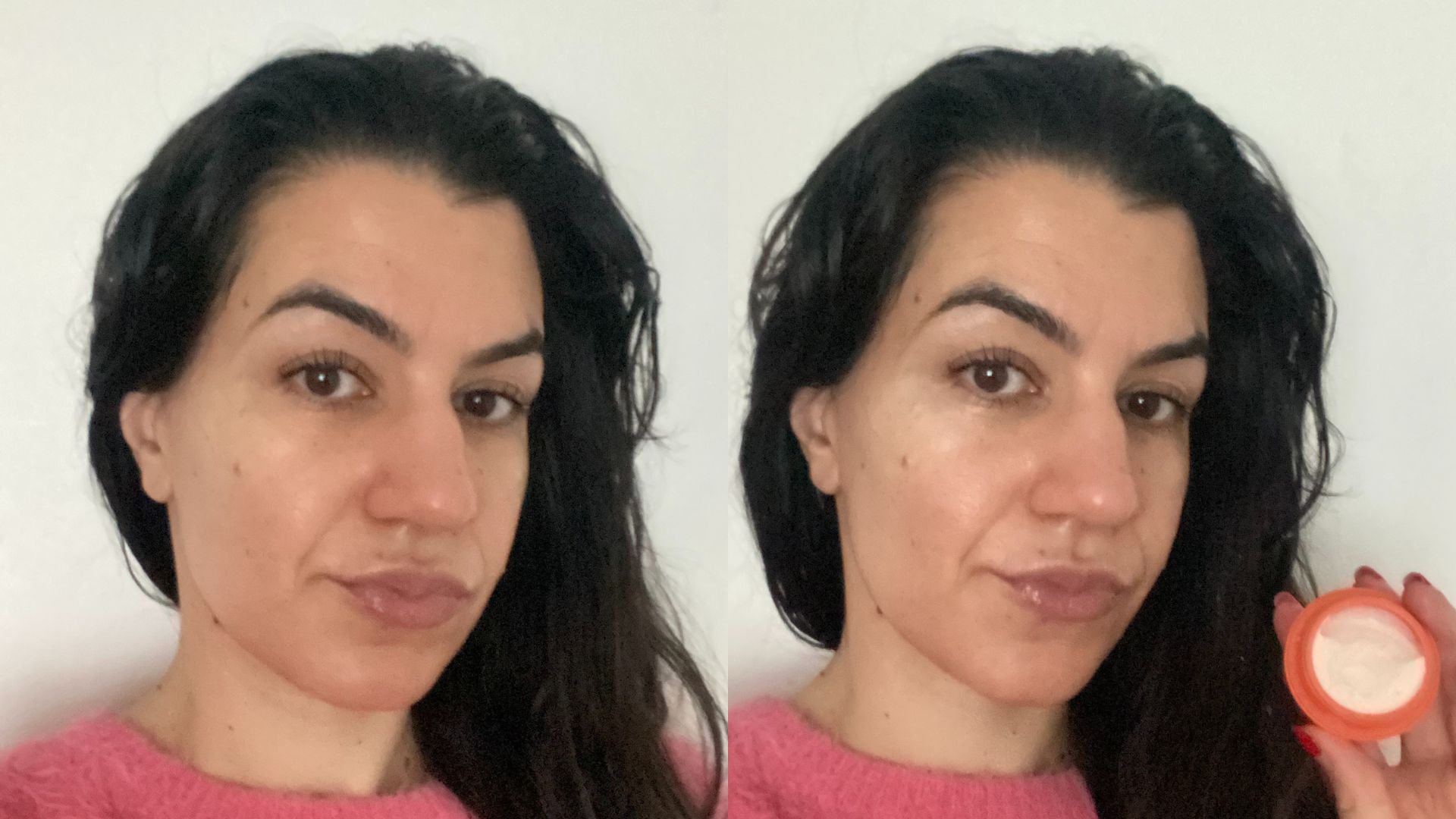 Vanessa before and after using Tatcha The Brightening Eye Cream | Space NK